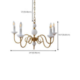 4-Light Classic Brass Chain Candle Chandelier Image - 15