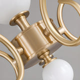 4-Light Classic Brass Chain Candle Chandelier Image - 9