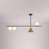 4-Light Cone and Globe Modern Island Pendant Light Image - 10