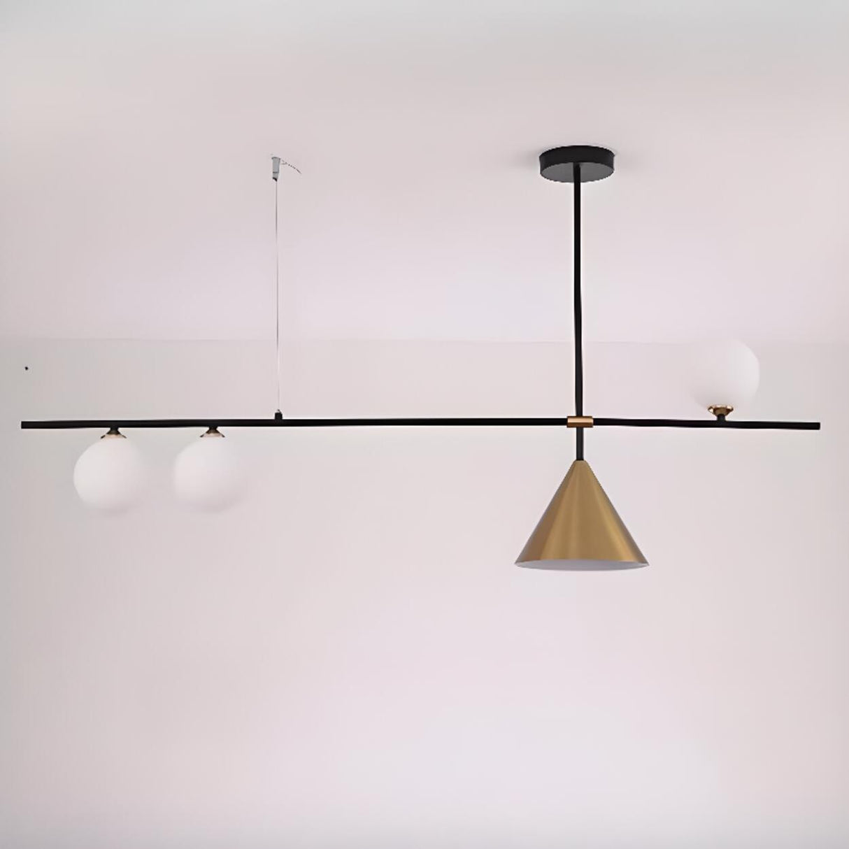 4-Light Cone and Globe Modern Island Pendant Light Image - 11