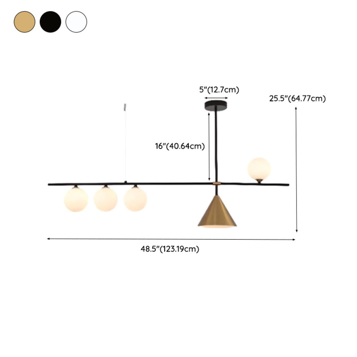 4-Light Cone and Globe Modern Island Pendant Light Image - 17