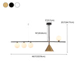 4-Light Cone and Globe Modern Island Pendant Light Image - 17