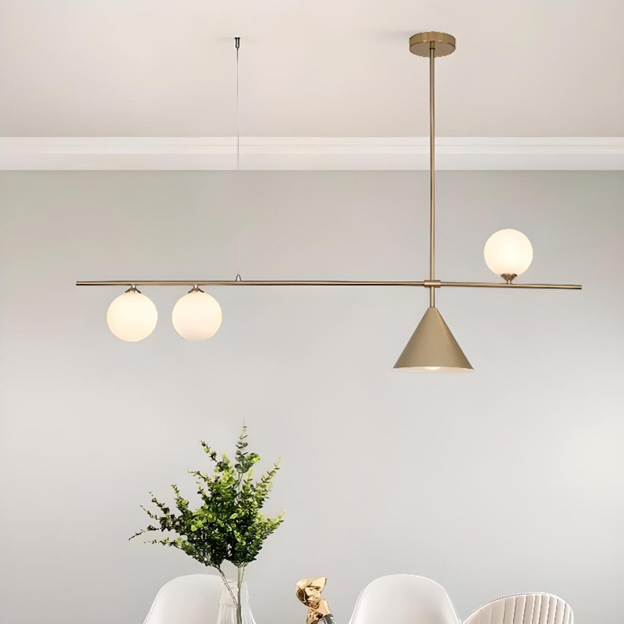 4-Light Cone and Globe Modern Island Pendant Light Image - 3