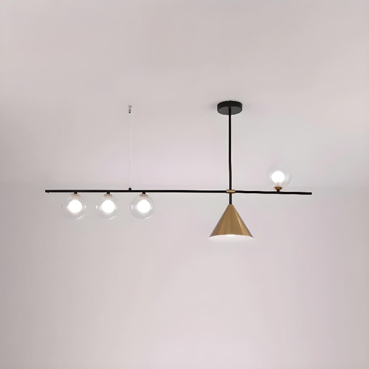 4-Light Cone and Globe Modern Island Pendant Light Image - 8