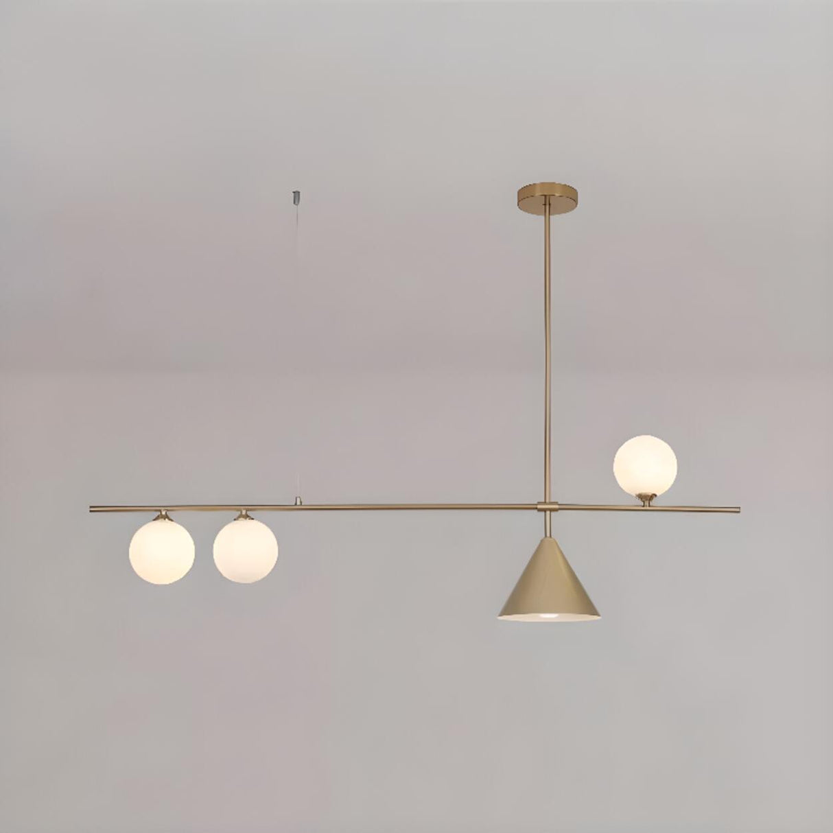 4-Light Cone and Globe Modern Island Pendant Light Image - 9