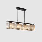 4-Light Elegant Crystal Square Island Pendant Light Image - 22