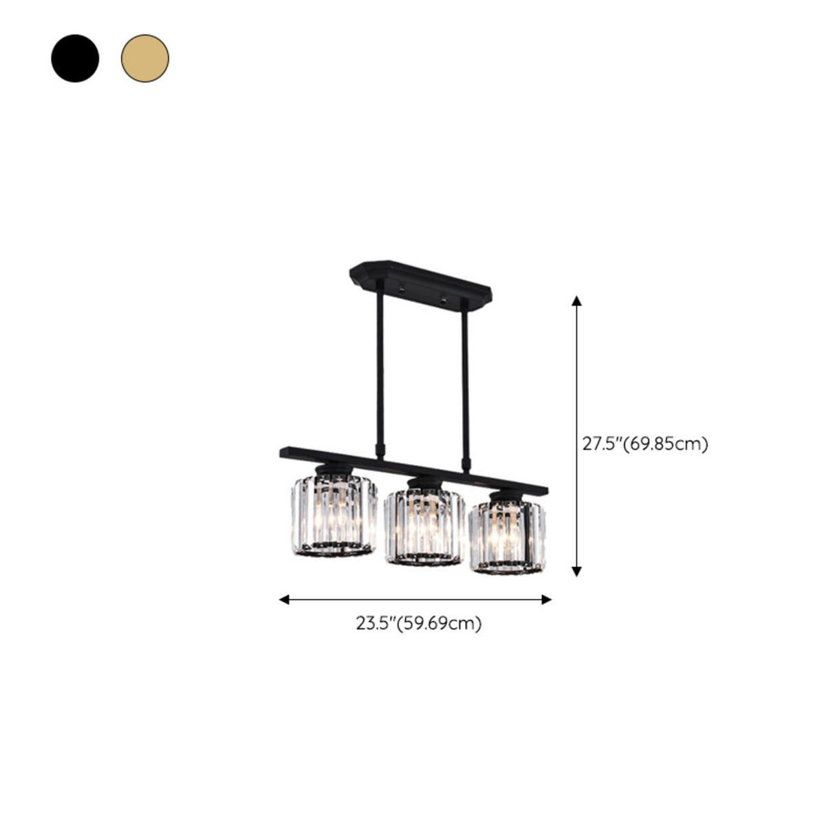 4-Light Elegant Crystal Square Island Pendant Light 