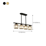 4-Light Elegant Crystal Square Island Pendant Light Image - 27