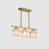 4-Light Elegant Crystal Square Island Pendant Light Image - 3