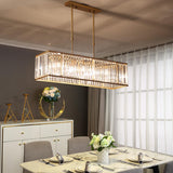 4-Light Elegant Crystal Square Island Pendant Light Image - 5