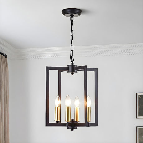 4-Light Modern Industrial Style Candle Chandelier Image - 1