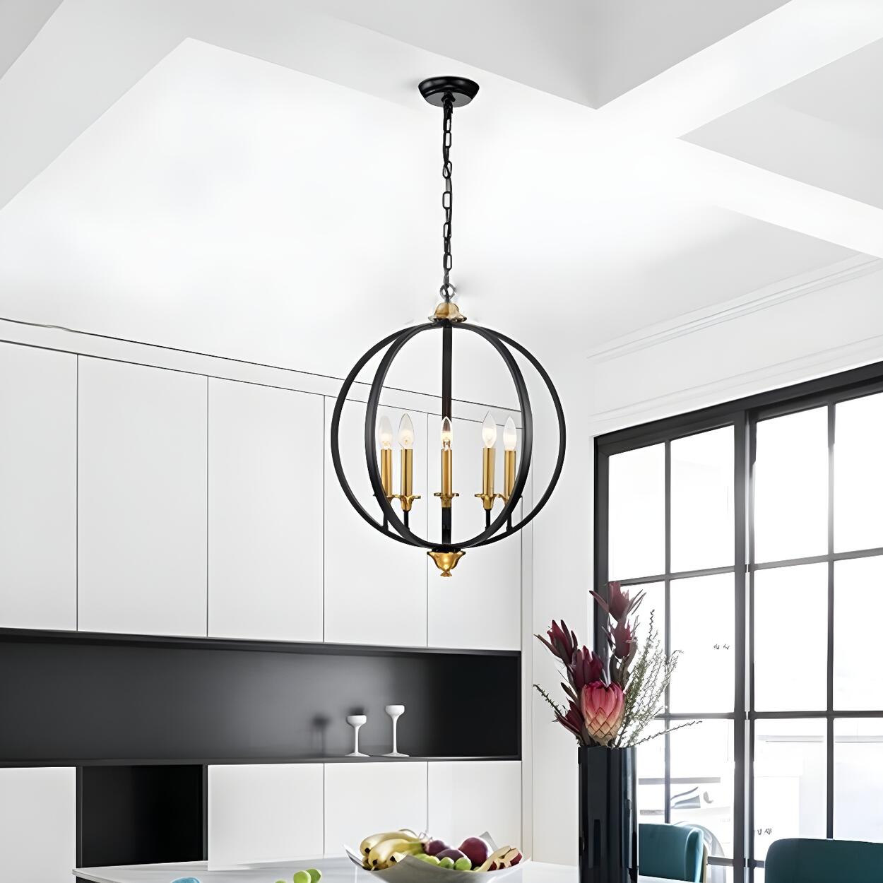 4-Light Modern Industrial Style Candle Chandelier Image - 2