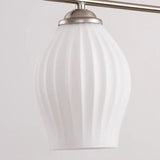 4-Light Modern Oval Ribbed Glass Island Hanging Light Image - 9