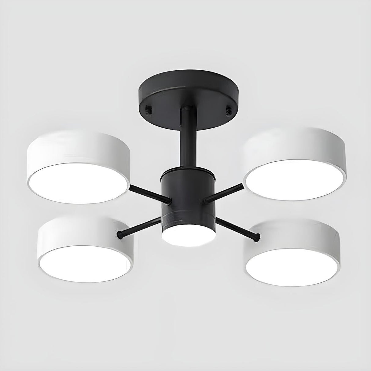 4-Light Modern Round Chandelier LED Ceiling Light Image - 10