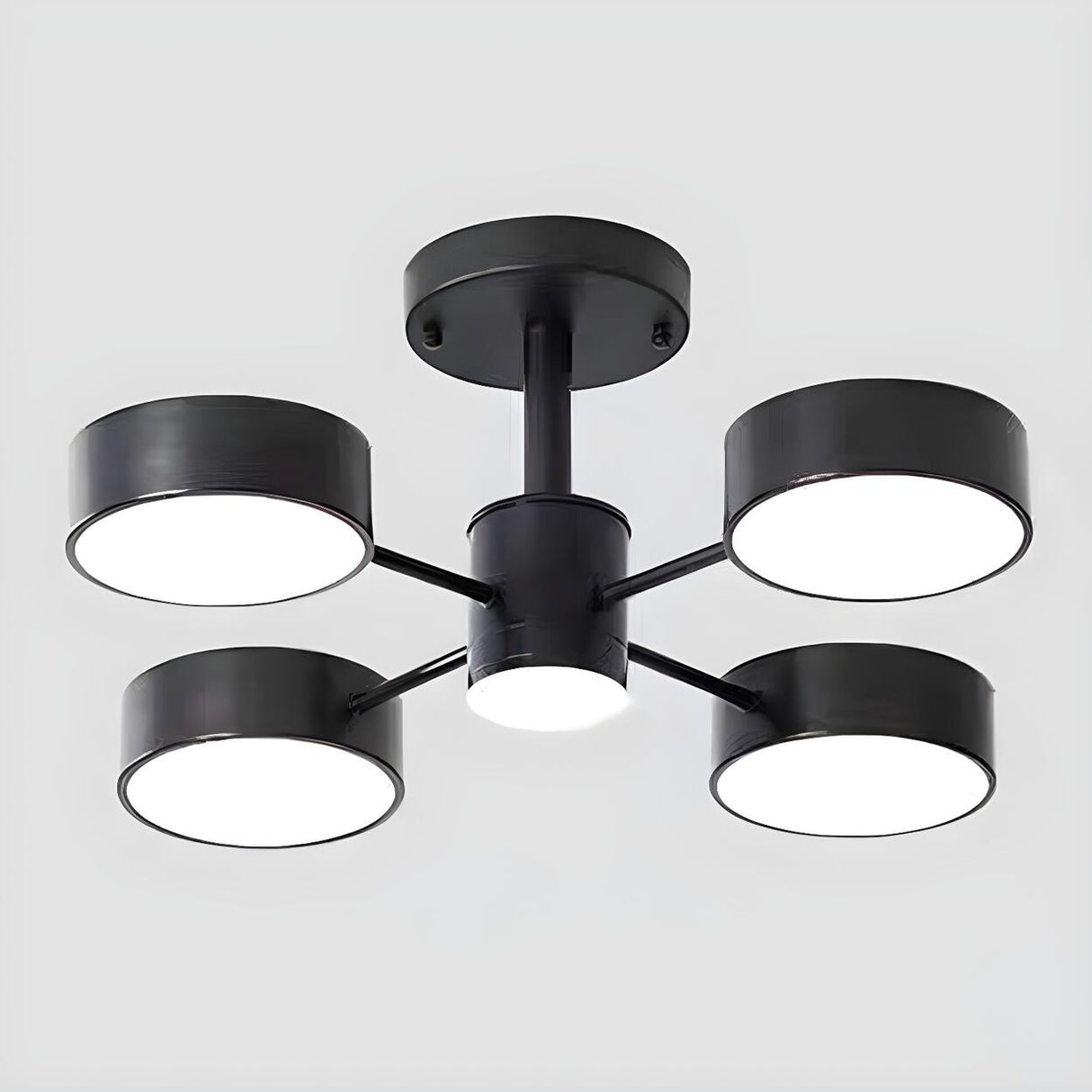 4-Light Modern Round Chandelier LED Ceiling Light Image - 12