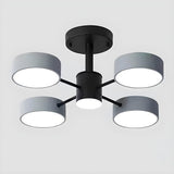 4-Light Modern Round Chandelier LED Ceiling Light Image - 14