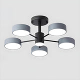 4-Light Modern Round Chandelier LED Ceiling Light Image - 15