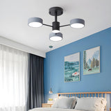 4-Light Modern Round Chandelier LED Ceiling Light Image - 17