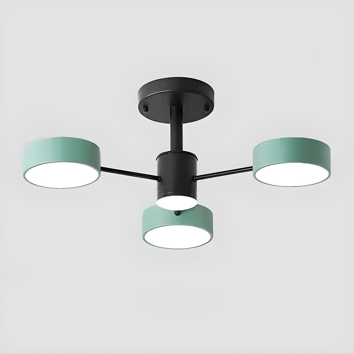 4-Light Modern Round Chandelier LED Ceiling Light Image - 2