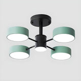 4-Light Modern Round Chandelier LED Ceiling Light Image - 4