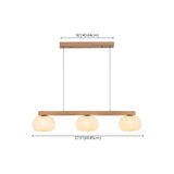 4-Light Rustic Pumpkin Wooden Island Pendant Light #size