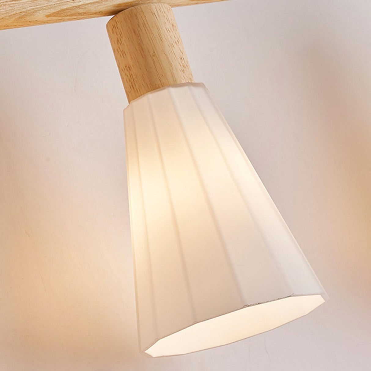 4-Light Wooden Cylinder Modern Island Pendant Light Image - 14