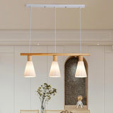 4-Light Wooden Cylinder Modern Island Pendant Light Image - 18