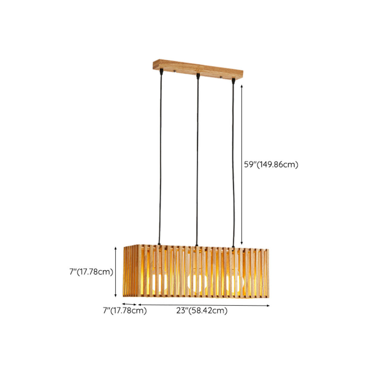 4-Light Wooden Cylinder Modern Island Pendant Light 