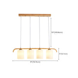 4-Light Wooden Cylinder Modern Island Pendant Light Image - 20