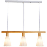 4-Light Wooden Cylinder Modern Island Pendant Light Image - 8