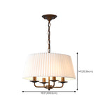 4 Lights Drum Adjustable Height Pendant Chandelier #size