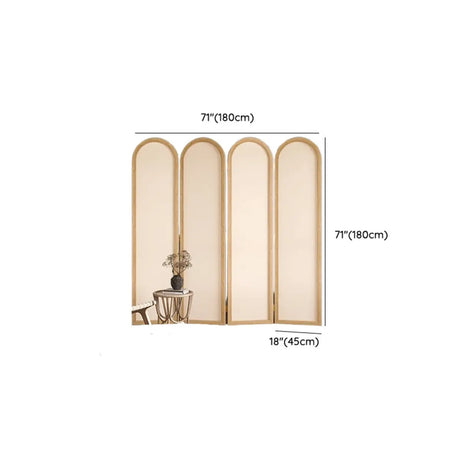 4 Panels Natural Arch Translucent Wood Room Divider #size