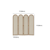 4 Panels Natural Arch Translucent Wood Room Divider Image - 7