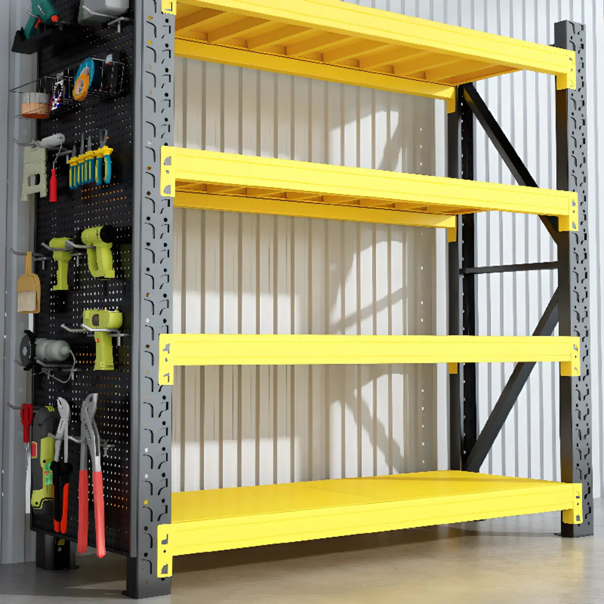 4-Tier Freestanding Metal Heavy-Duty Garage Shelves Image - 2