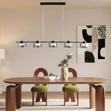 5-Light Black Modern Cylinder Island Pendant Light Image - 3