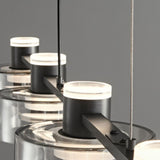 5-Light Black Modern Cylinder Island Pendant Light Image - 4