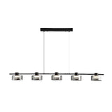 5-Light Black Modern Cylinder Island Pendant Light Image - 6