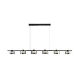 5-Light Black Modern Cylinder Island Pendant Light Image - 7