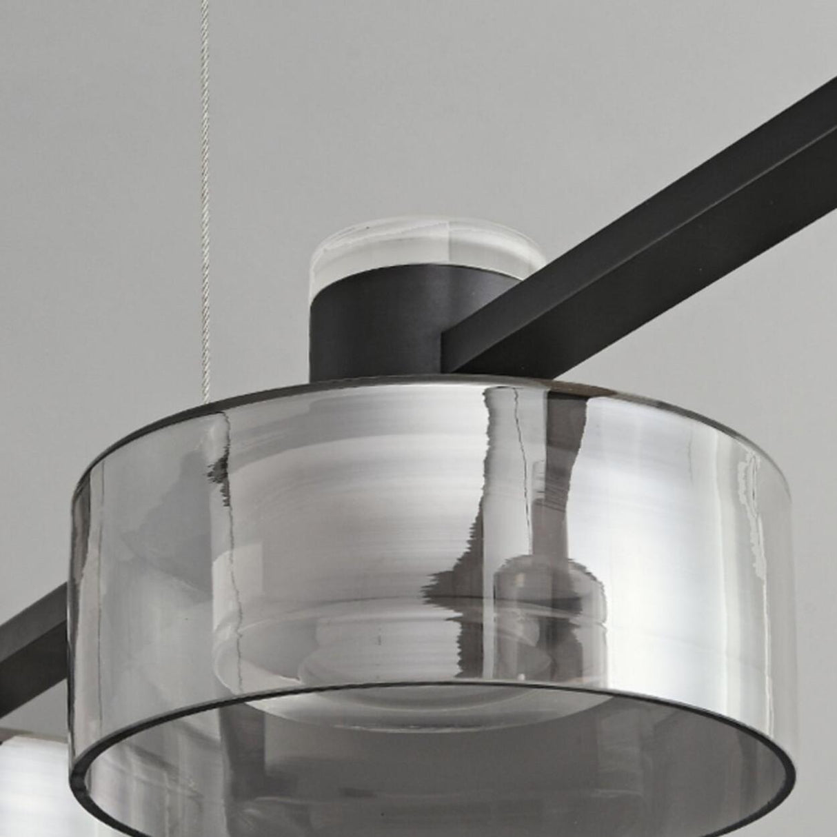 5-Light Black Modern Cylinder Island Pendant Light Image - 8