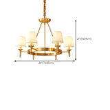 5-Light Classic Fabric Shades Gold Chandelier Image - 12