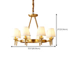 5-Light Classic Fabric Shades Gold Chandelier Image - 13