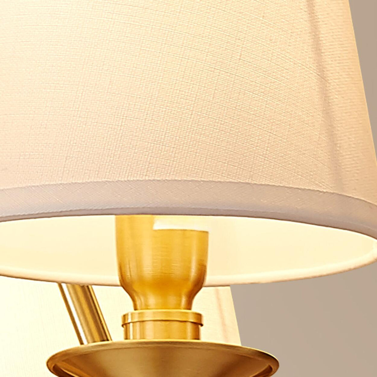 5-Light Classic Fabric Shades Gold Chandelier Image - 9