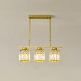 5-Light Crystal Cylinder Pendant Light Kitchen Island Image - 15