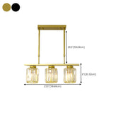 5-Light Crystal Cylinder Pendant Light Kitchen Island #size