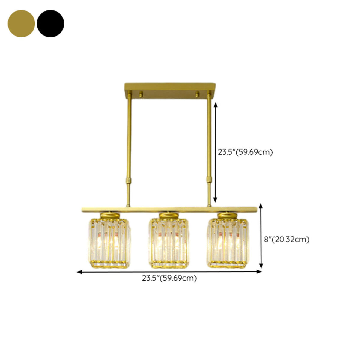 5-Light Crystal Cylinder Pendant Light Kitchen Island Image - 27