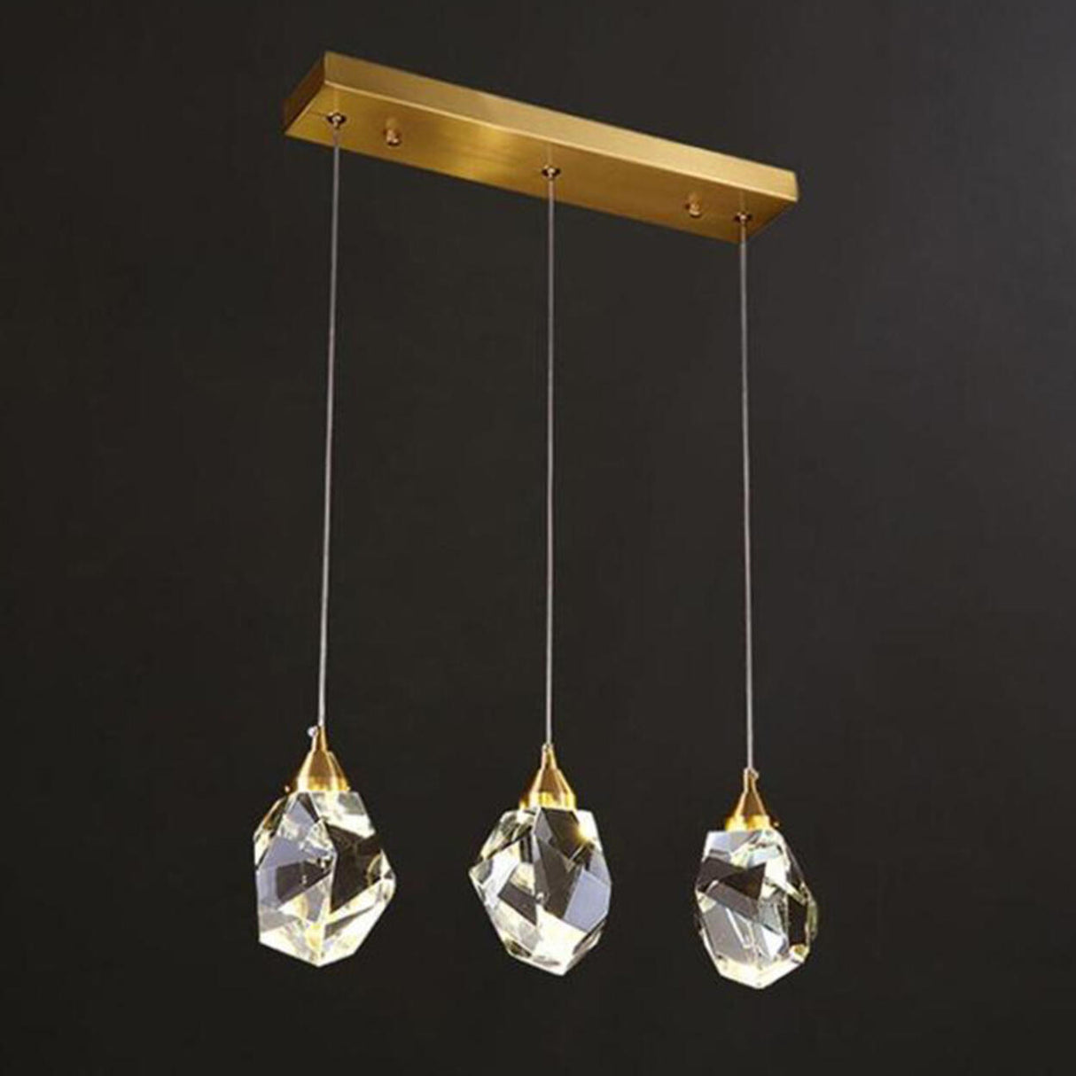 5-Light Elegant Geometric Crystal Island Pendant Light Image - 11