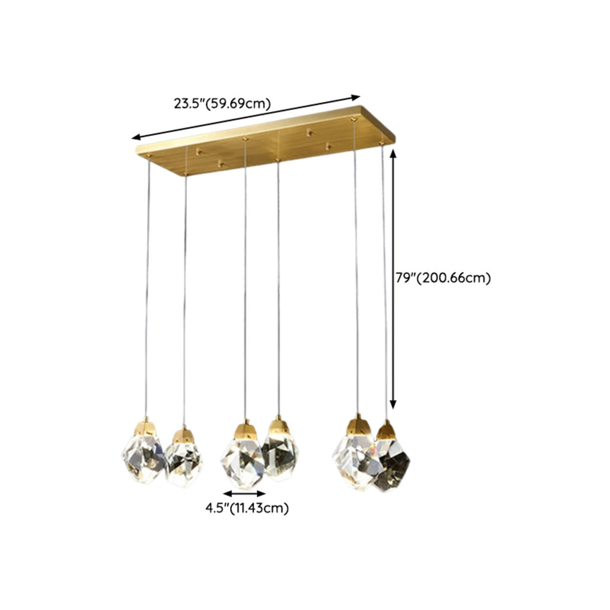 5-Light Elegant Geometric Crystal Island Pendant Light Image - 14