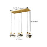 5-Light Elegant Geometric Crystal Island Pendant Light Image - 14