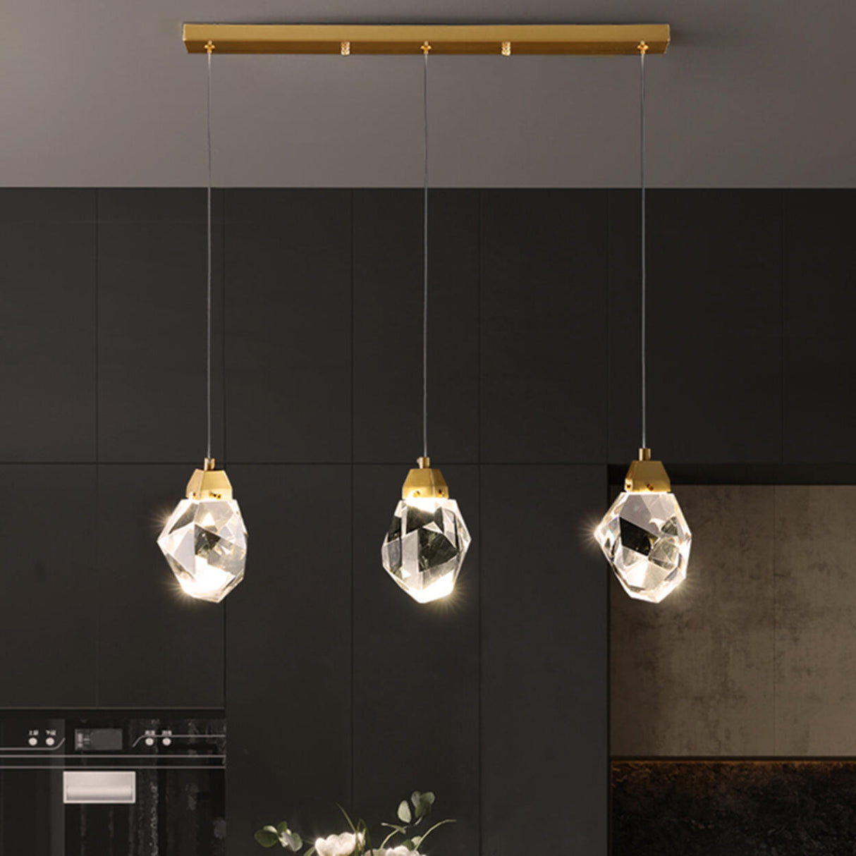 5-Light Elegant Geometric Crystal Island Pendant Light Image - 4