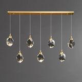 5-Light Elegant Geometric Crystal Island Pendant Light Image - 7